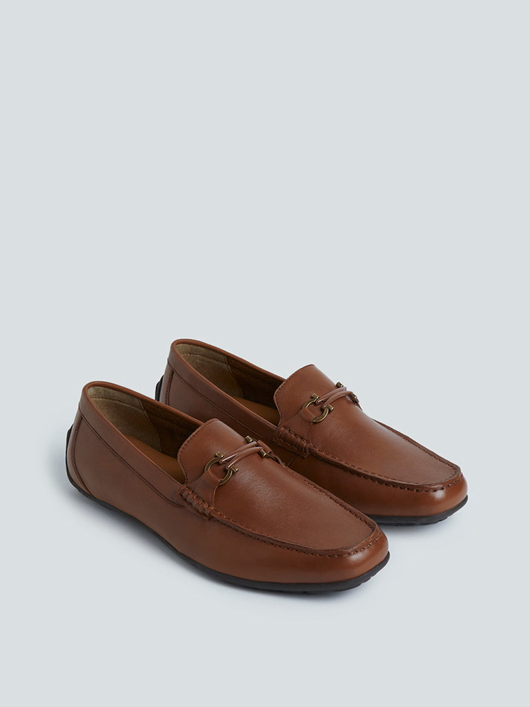 SOLEPLAY Dark Tan Dressy Leather Loafers